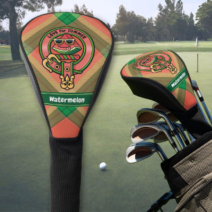 Wassermelone Wappen über Tartan Golf Head Cover Headcover