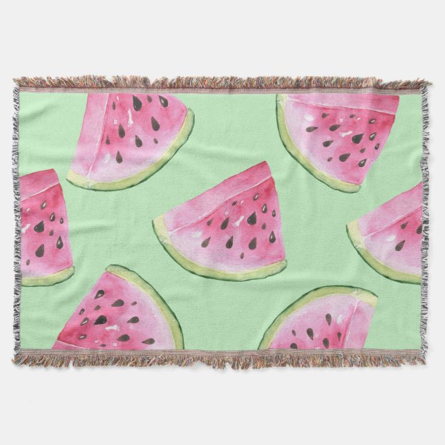 Wassermelone Wasserfarbe, nahtlose Sommermuster. Decke (Vorderseite)