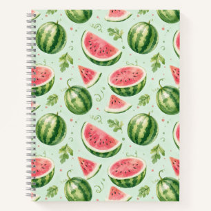 Wassermelone Wasserfarbe Sommer Frucht Muster Notizbuch