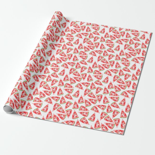 Wassermelone Wasserfarbmuster. Hallo Sommer! Geschenkpapier (Ungerollt)