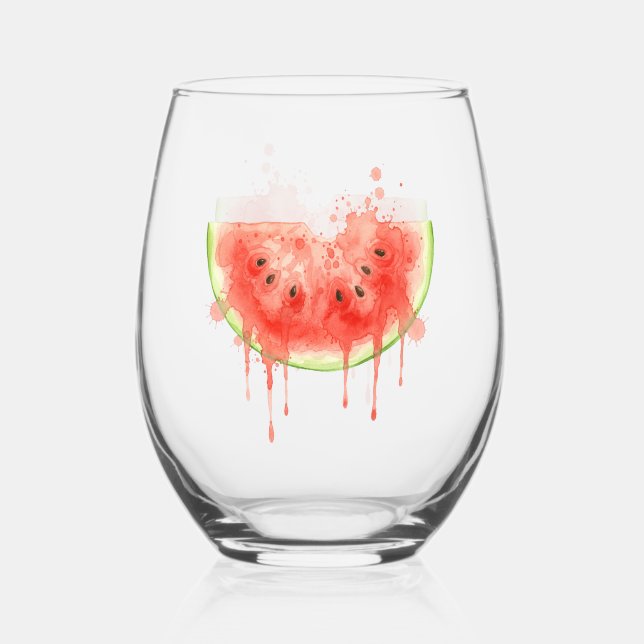 Wassermelone Weinglas Ohne Stiel (Vorderseite)