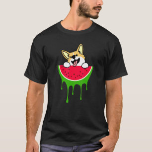 Wassermelone Welsh Corgi Hund Sommer Frucht T-Shirt