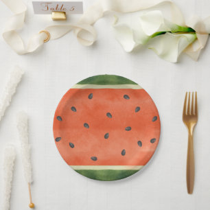 Wassermelone Wie auch immer Sie sie schneiden Somm Pappteller