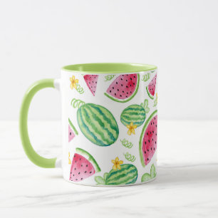 Wassermelonehandgemalte Watercolor-Muster-Tasse Tasse