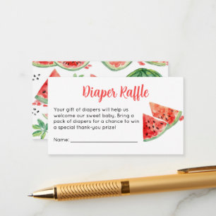 Wassermelonen-Baby-Party-Windel-Raffle-Ticket Begleitkarte
