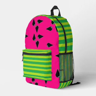 Wassermelonen-Druck-Rucksack in Rosa und Grün Bedruckter Rucksack