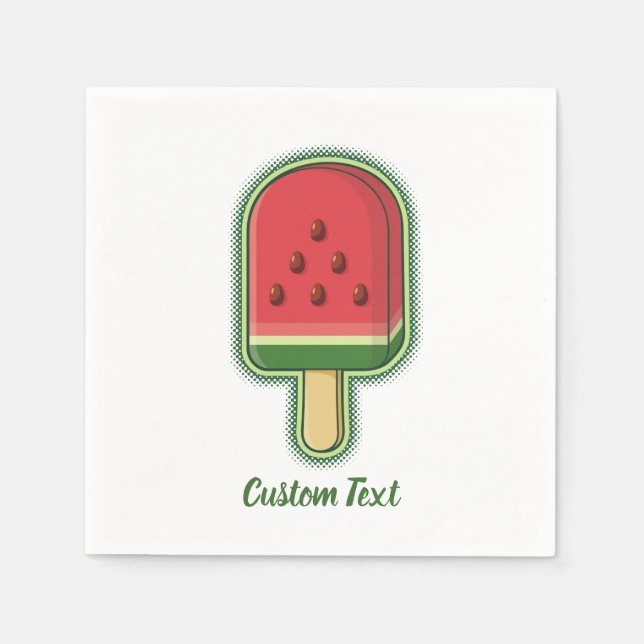 Wassermelonen-Eis-Stick Serviette (Vorderseite)