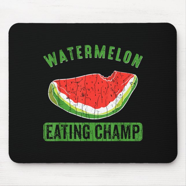 Wassermelonen essender Meister Lustiger Sommer Fru Mousepad (Vorne)
