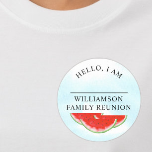 Wassermelonen-Familientreffen Hallo, ich heiße  Runder Aufkleber