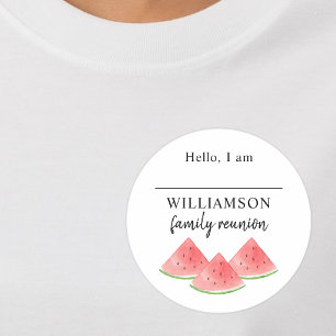 Wassermelonen-Familientreffen Name Runder Aufkleber