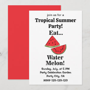 Wassermelonen-Frucht Lustige Tropische Sommerparty Einladung