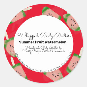 Wassermelonen-Frucht- Pop-Body-Butter-Bad-Branding Runder Aufkleber
