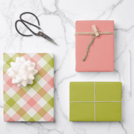 Wassermelonen Gingham Geschenkpapier Set