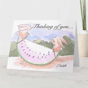 Wassermelonen-Hasen Thinking of You Karte