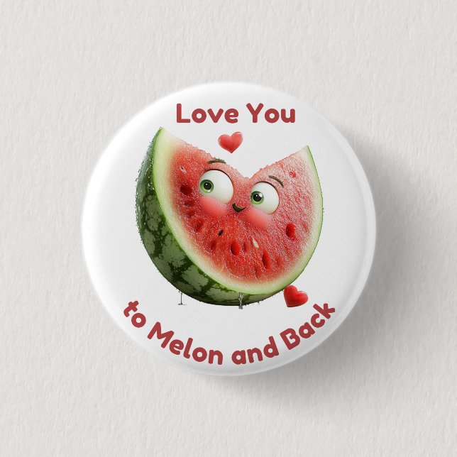 Wassermelonen-Liebe: Sweet & Juicy Heart Button (Vorderseite)