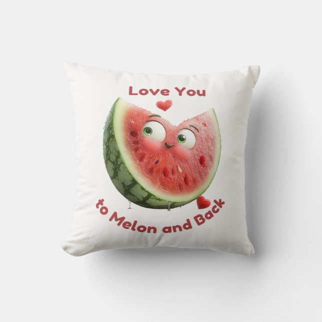 Wassermelonen-Liebe: Sweet & Juicy Heart Kissen (Vorderseite)