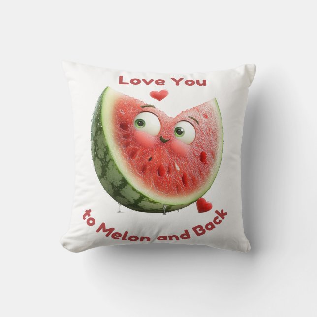 Wassermelonen-Liebe: Sweet & Juicy Heart Kissen (Vorderseite)