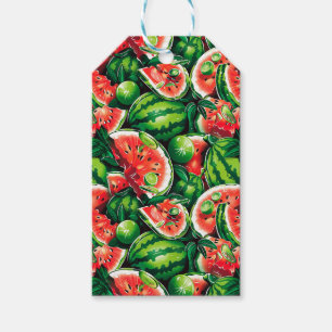 Wassermelonen, Limon, Wassermelonen-Blätter, klein Geschenkanhänger