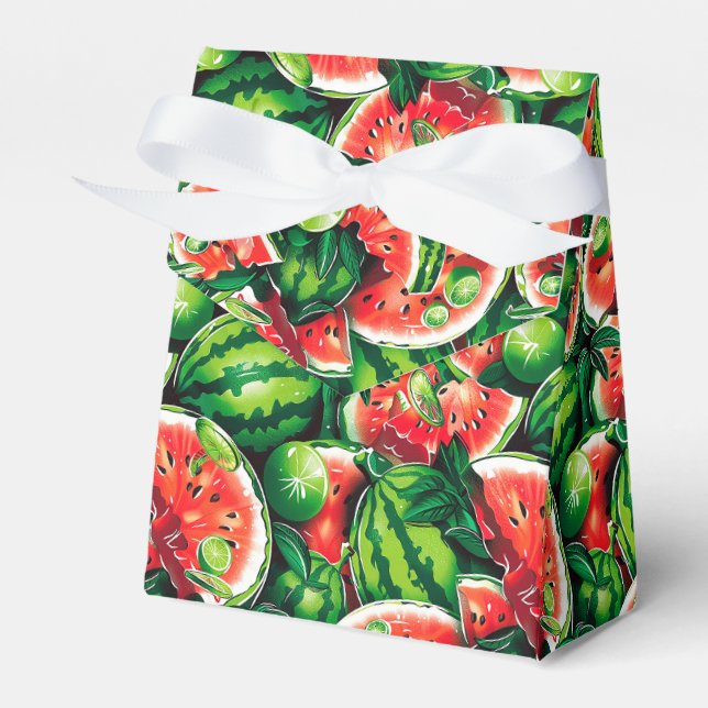 Wassermelonen, Limon, Wassermelonen-Blätter, klein Geschenkschachtel (Vorderseite)