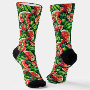 Wassermelonen, Limon, Wassermelonen-Blätter, klein Socken