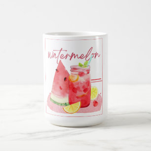 Wassermelonen-Limonade-Aquarell-Kunst Kaffeetasse