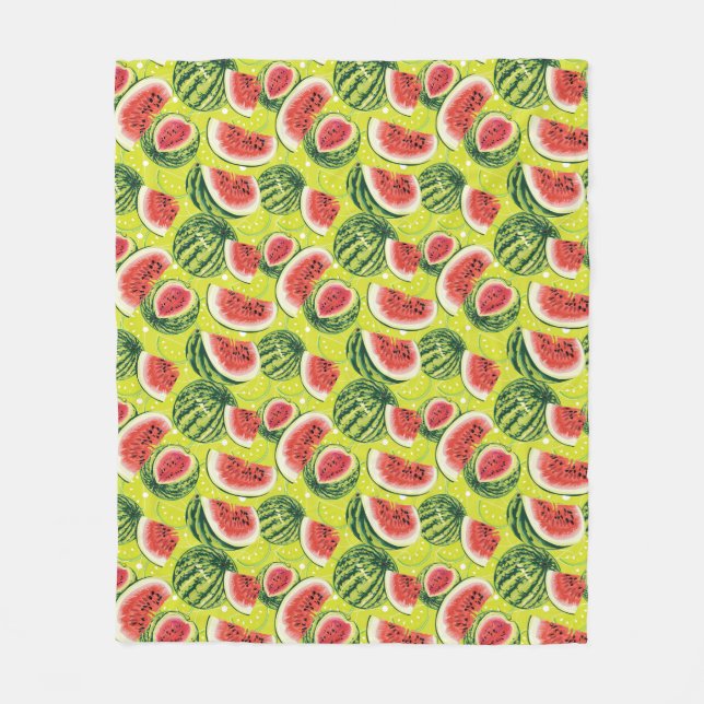 Wassermelonen-Muster 2 Fleecedecke (Vorderseite)