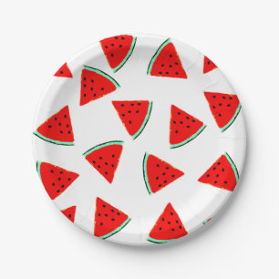 Wassermelonen-Muster-Dreiecke Pappteller