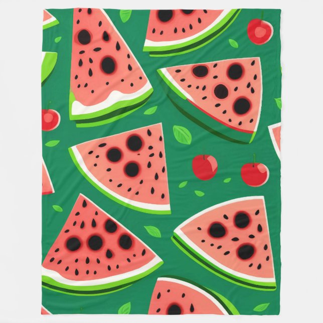 Wassermelonen-Muster Fleecedecke (Vorderseite)