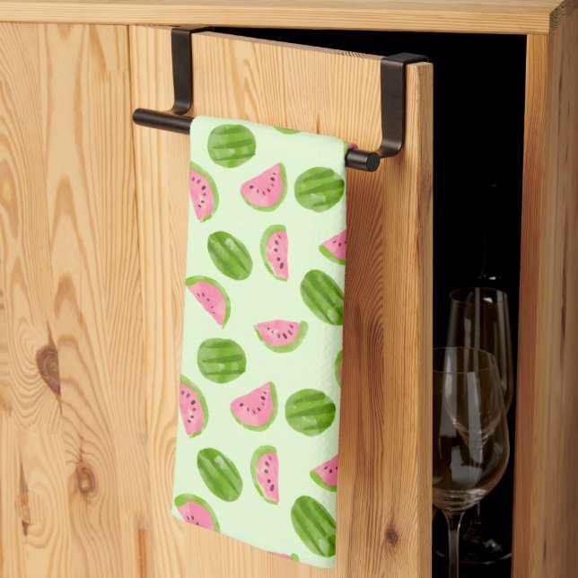 Wassermelonen-Muster Sommerfrucht Grün PinkTropisc Geschirrtuch (Drittel gefaltet)