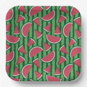 Wassermelonen-Papierteller, Sommer-Picknick-Party Pappteller