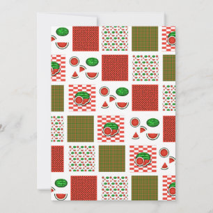 Wassermelonen-Patchwork Feiertagskarte