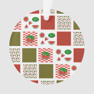 Wassermelonen-Patchwork Ornament