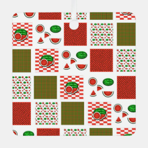 Wassermelonen-Patchwork Ornament Aus Metall