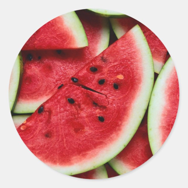 Wassermelonen Runder Aufkleber (Vorderseite)