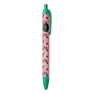 Wassermelonen Samen Frucht Rosa Rot Faux Glitter Kugelschreiber