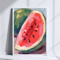 Wassermelonen-Scheibe | Frucht-Aquarellmalerei