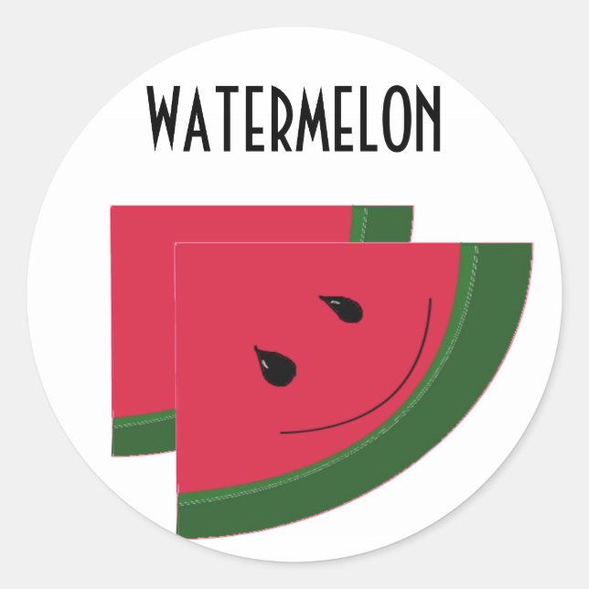 Wassermelonen-Scheibe Runder Aufkleber (Vorderseite)