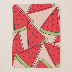 Wassermelonen-Scheiben mit rosa Hintergrund nahtlo Sherpadecke