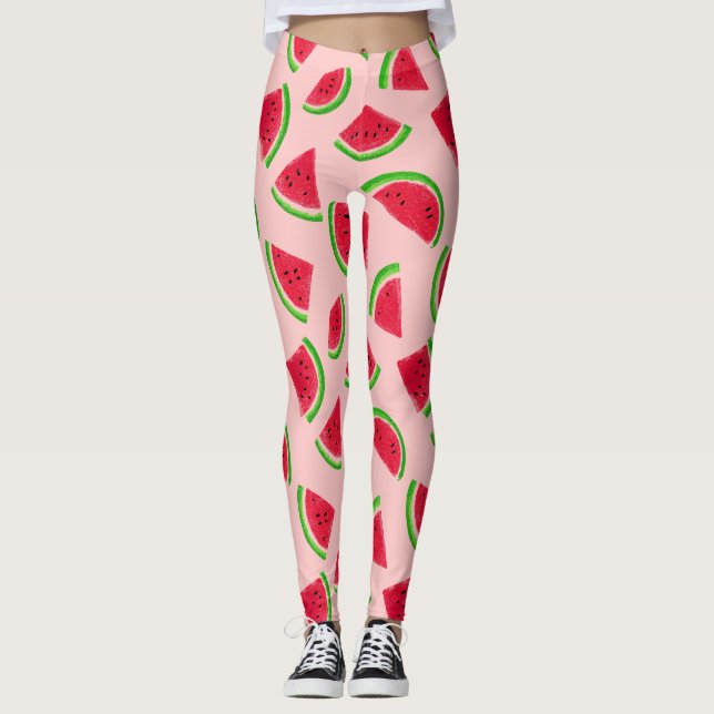 Wassermelonen-Scheiben-Muster Leggings (Vorderseite)