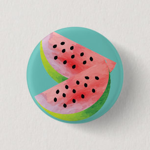 Wassermelonen-Scheiben Obst-Art Button