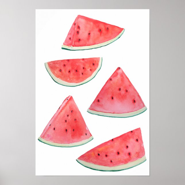 Wassermelonen-Scheiben Poster (Vorne)