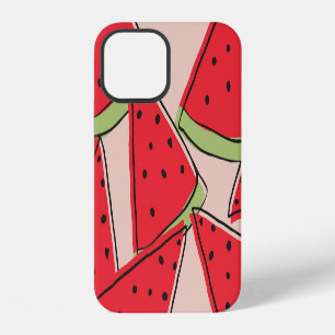 Wassermelonen Scheiben Rosa Hintergrund Muster iPhone 12 Hülle