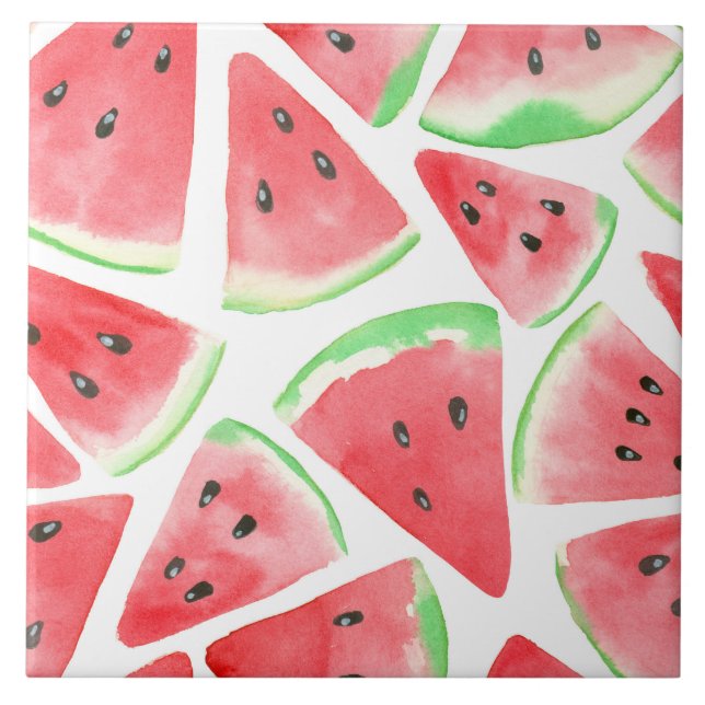 Wassermelonen-Schnittmuster Fliese (Vorderseite)