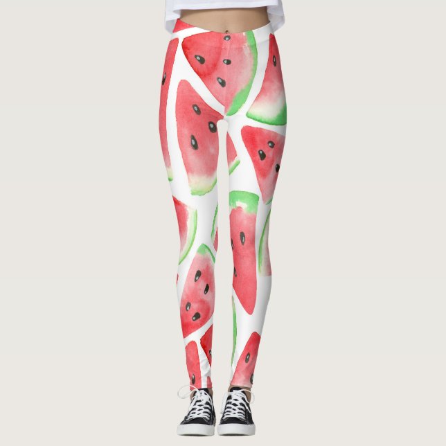Wassermelonen-Schnittmuster Leggings (Vorderseite)