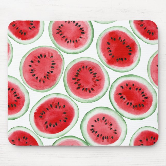 Wassermelonen-Schnittmuster Mousepad (Vorne)