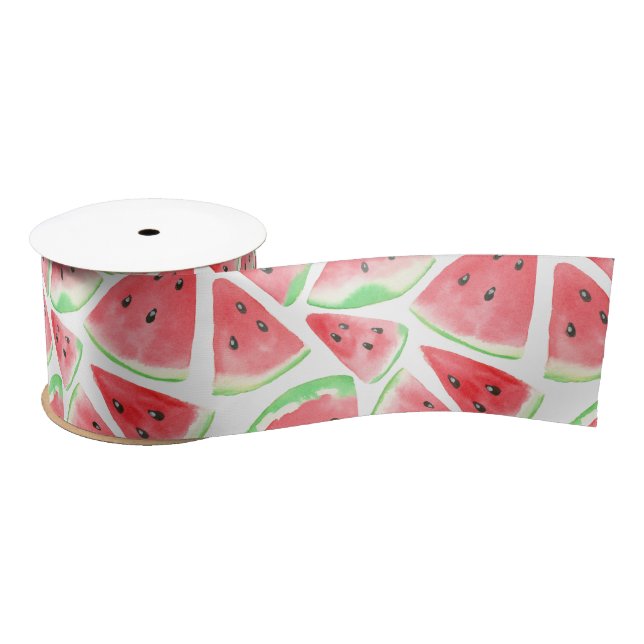 Wassermelonen-Schnittmuster Satinband (Spule)