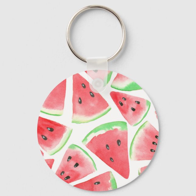 Wassermelonen-Schnittmuster Schlüsselanhänger (Vorderseite)