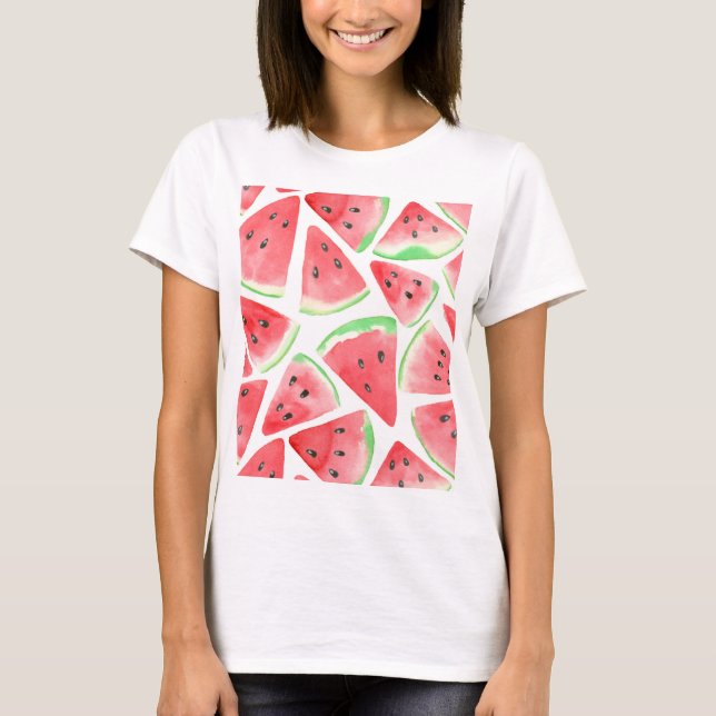 Wassermelonen-Schnittmuster T-Shirt (Vorderseite)