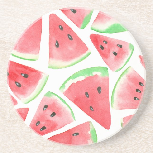 Wassermelonen-Schnittmuster Untersetzer (Vorne)