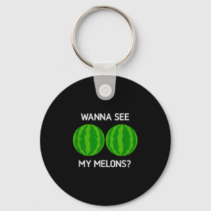 Wassermelonen, seht meine Melonen, lustig, Witze,  Schlüsselanhänger